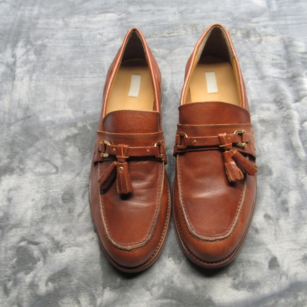 NOAK Loafer‎ Shoes Mens 13 Brown Leather Tassel Buckle Dress Slip On Portugal